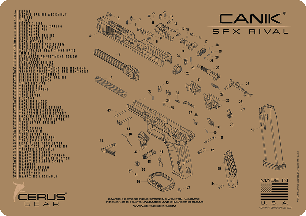 Canik® SFX Rival Schematic Handgun Mat