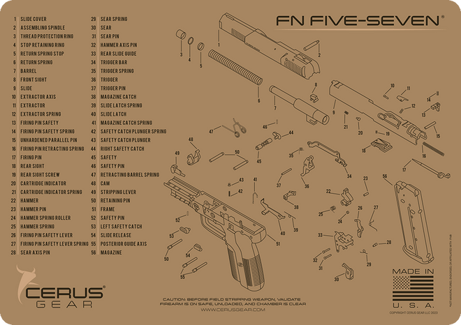 FN Five-seveN® Schematic Handgun Mat