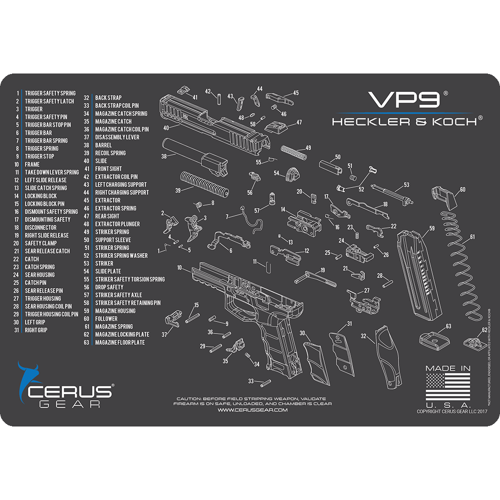 Heckler & Koch® VP9® Schematic Handgun Mat