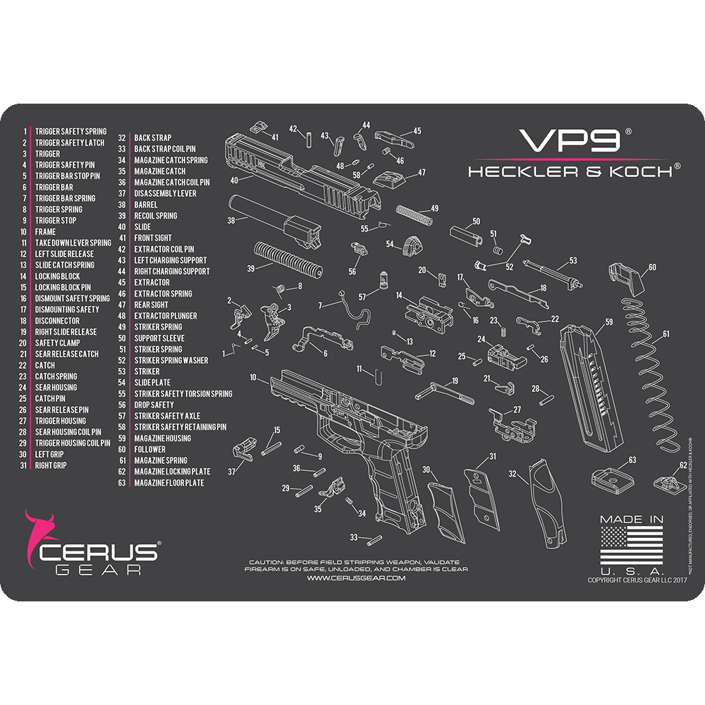 Heckler & Koch® VP9® Schematic Handgun Mat