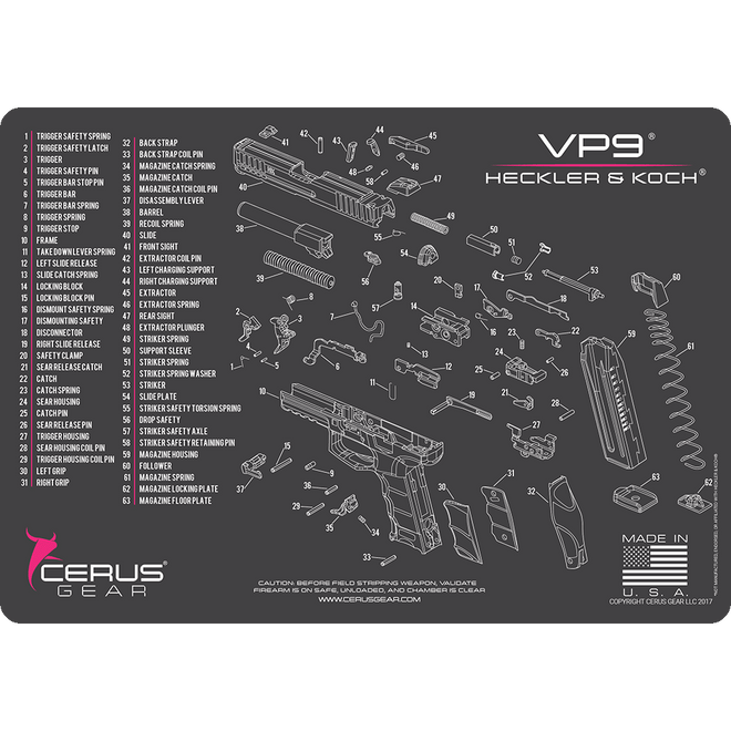 Heckler & Koch® VP9® Schematic Handgun Mat