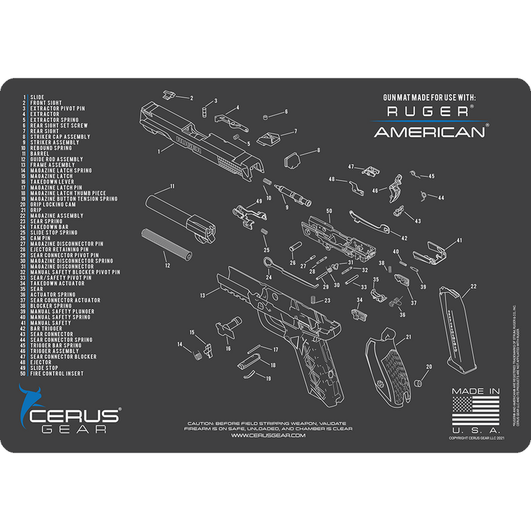 Ruger® American® Handgun Schematic Gun Mat