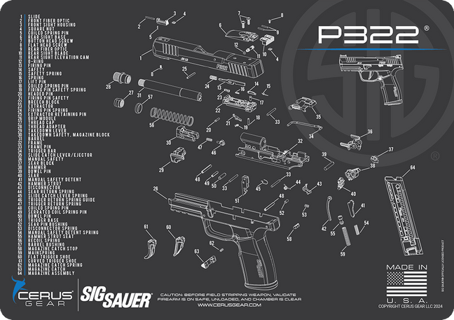 SIG SAUER® P322 Schematic Handgun Mat