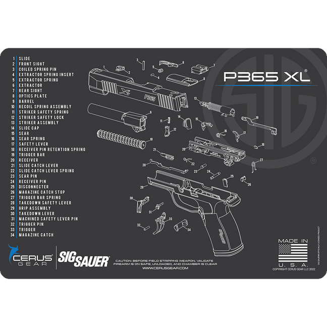 SIG SAUER® P365 XL Schematic Handgun Mat