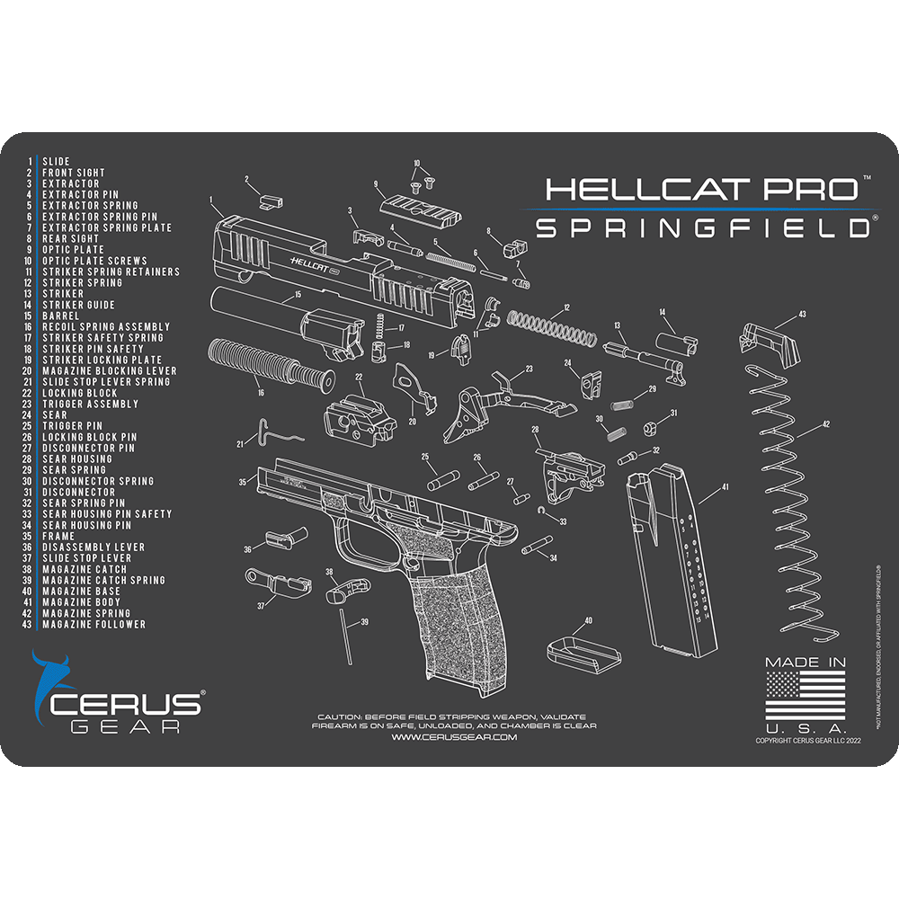 Springfield® Hellcat Pro™ Schematic Handgun Mat