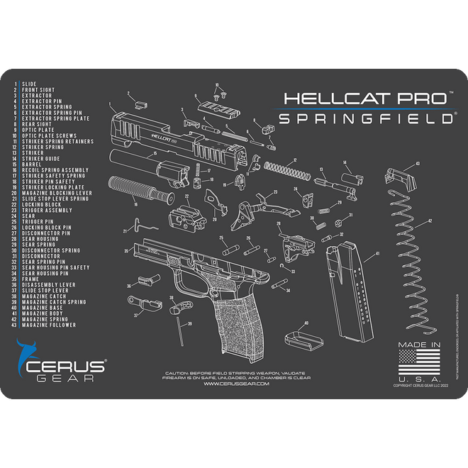 Springfield® Hellcat Pro™ Schematic Handgun Mat