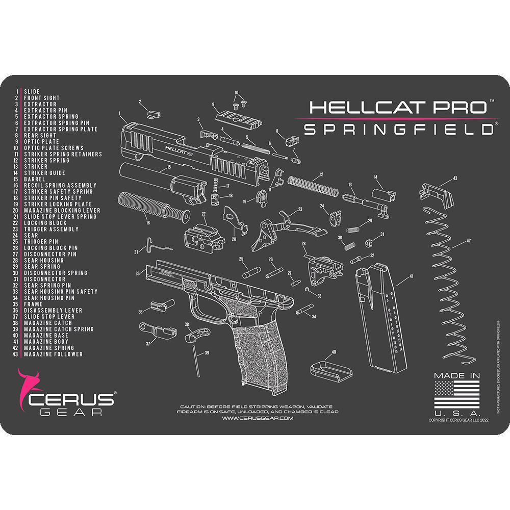 Springfield® Hellcat Pro™ Schematic Handgun Mat