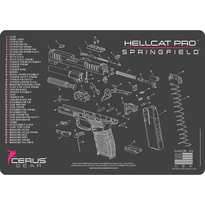 Springfield® Hellcat Pro™ Schematic Handgun Mat