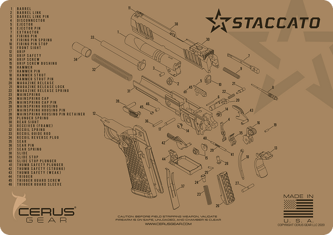 Staccato 2011® Schematic Handgun Mat