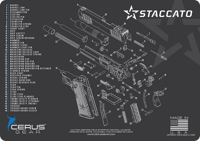 Staccato 2011® Schematic Handgun Mat