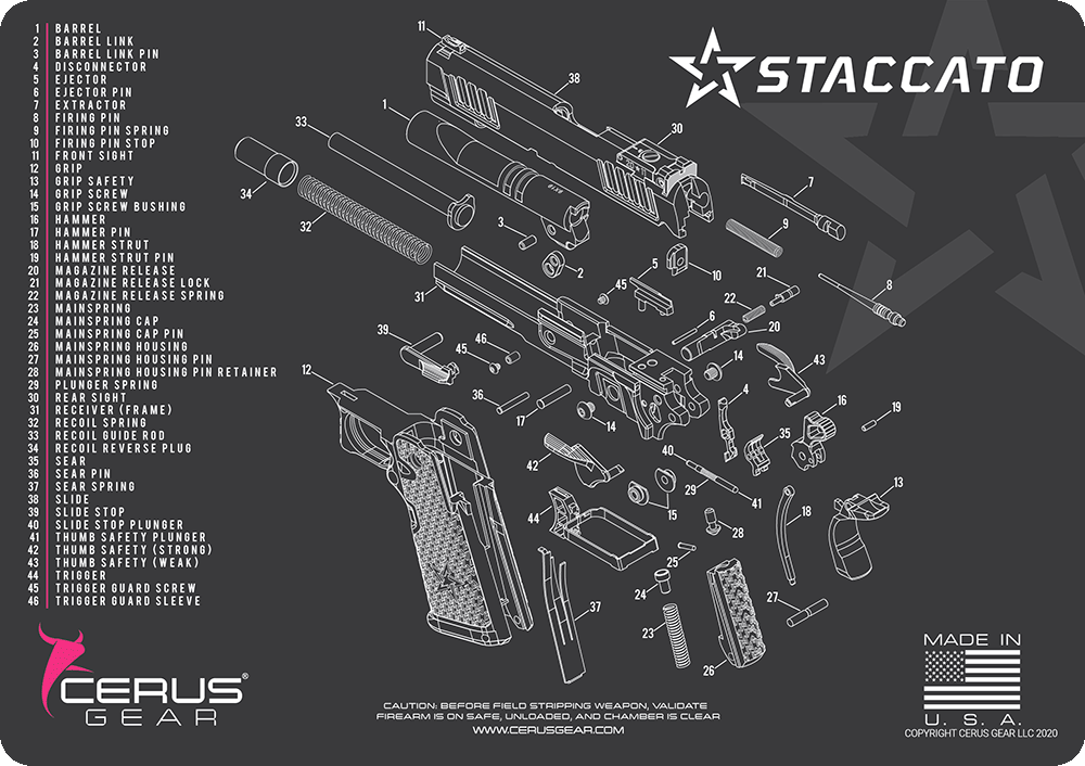 Staccato 2011® Schematic Handgun Mat