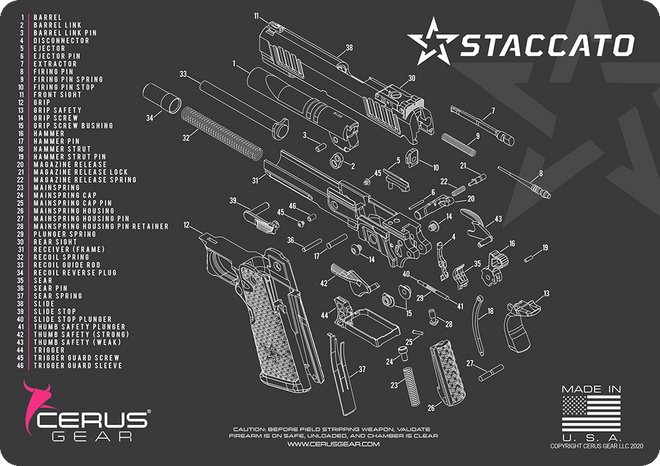 Staccato 2011® Schematic Handgun Mat