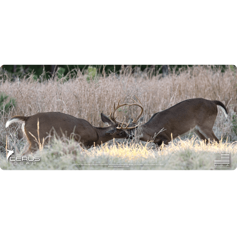 Whitetail Bucks Fighting Wildlife Gun Mat