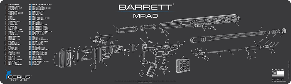 Barrett MRAD Schematic Magnum Gun Mat
