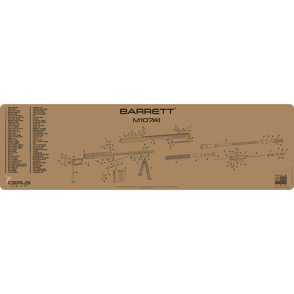 Barrett M107A1 Schematic Magnum Gun Mat