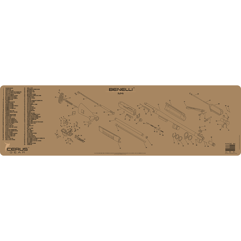 Benelli M4 Schematic Magnum Gun Mat