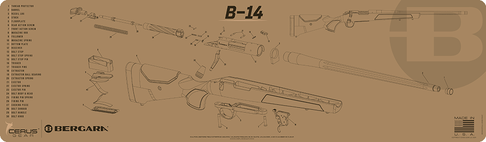 Bergara B-14 Schematic Magnum Gun Mat