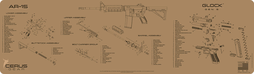 AR-15 & Glock Gen 5® Schematic Combo Magnum Gun Mat