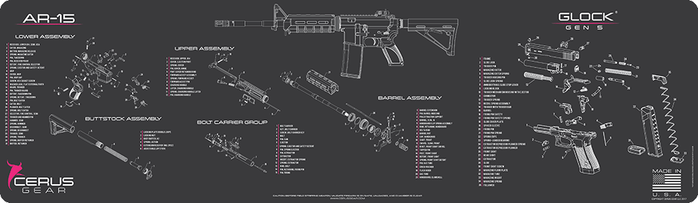 AR-15 & Glock Gen 5® Schematic Combo Magnum Gun Mat