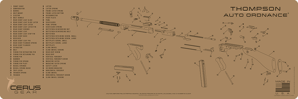 Auto Ordnance® Thompson Schematic Rifle Mat