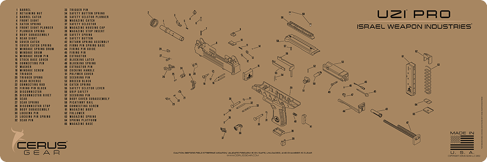 IWI Uzi Pro Schematic Rifle Mat