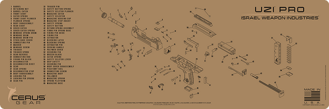 IWI Uzi Pro Schematic Rifle Mat