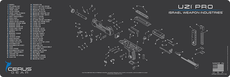 IWI Uzi Pro Schematic Rifle Mat