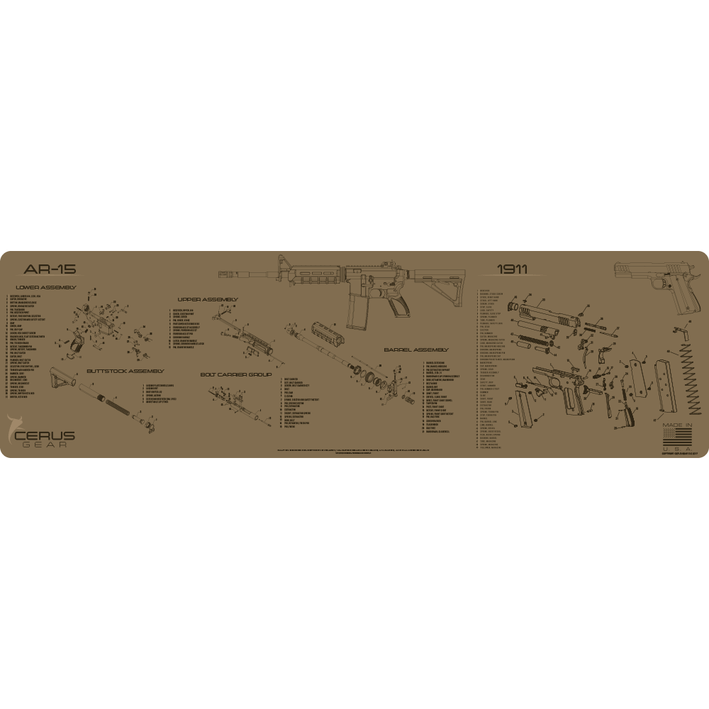 Largest 1911 AR-15 Cleaning Mat