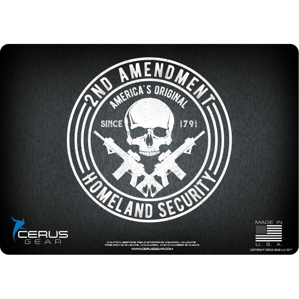 Show your Second Amendment Support with this Firearm Mat in Black Distress