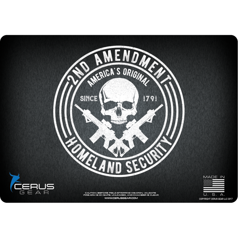 Show your Second Amendment Support with this Firearm Mat in Black Distress