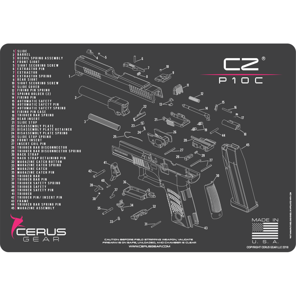 Womens P10C firearm maintenance mat