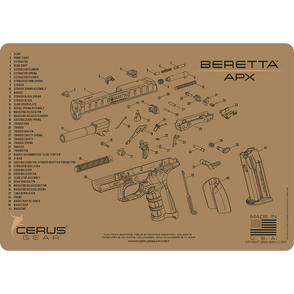 Beretta® APX Schematic Handgun Mat