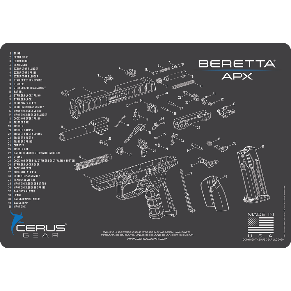 Beretta® APX Schematic Handgun Mat