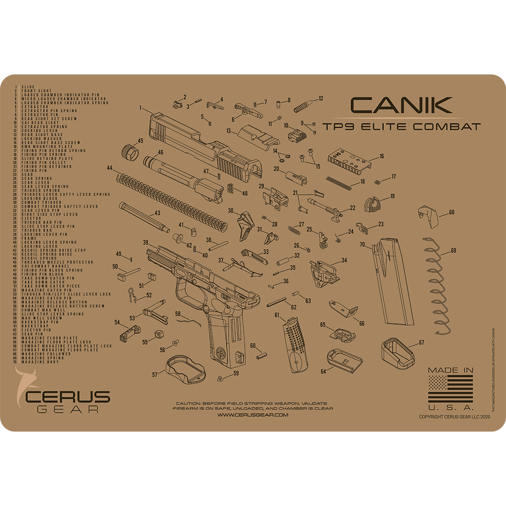 CANIK® TP9 Elite Combat Schematic Handgun Mat