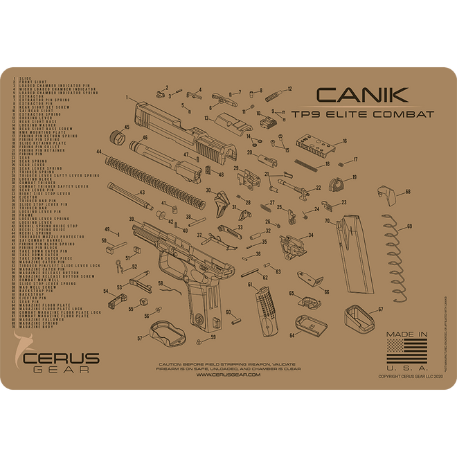 CANIK® TP9 Elite Combat Schematic Handgun Mat