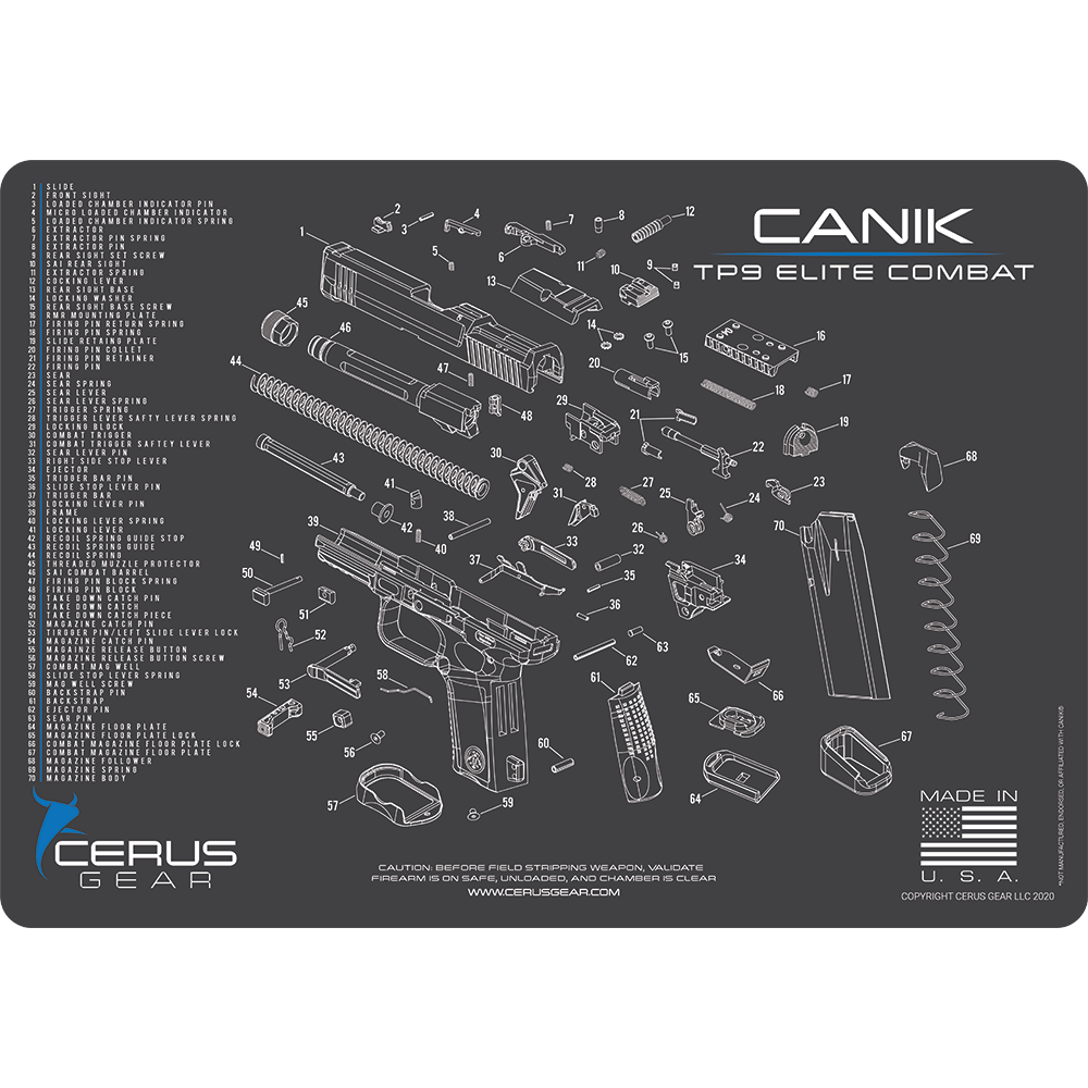 CANIK® TP9 Elite Combat Schematic Handgun Mat