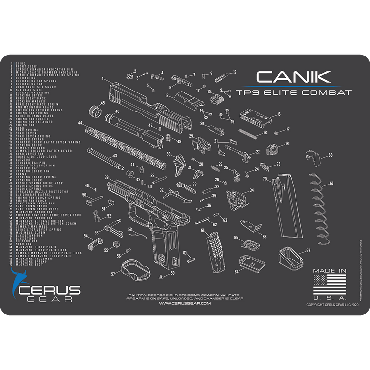 CANIK® TP9 Elite Combat Schematic Handgun Mat