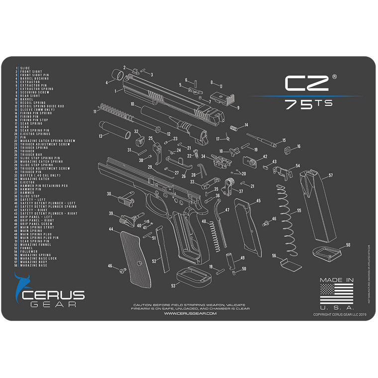 CZ® 75 TS Schematic Handgun Mat