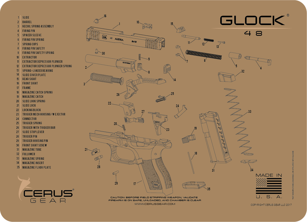 Glock® 48 Schematic Handgun Mat