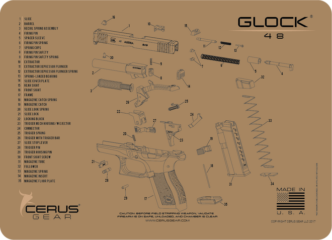Glock® 48 Schematic Handgun Mat