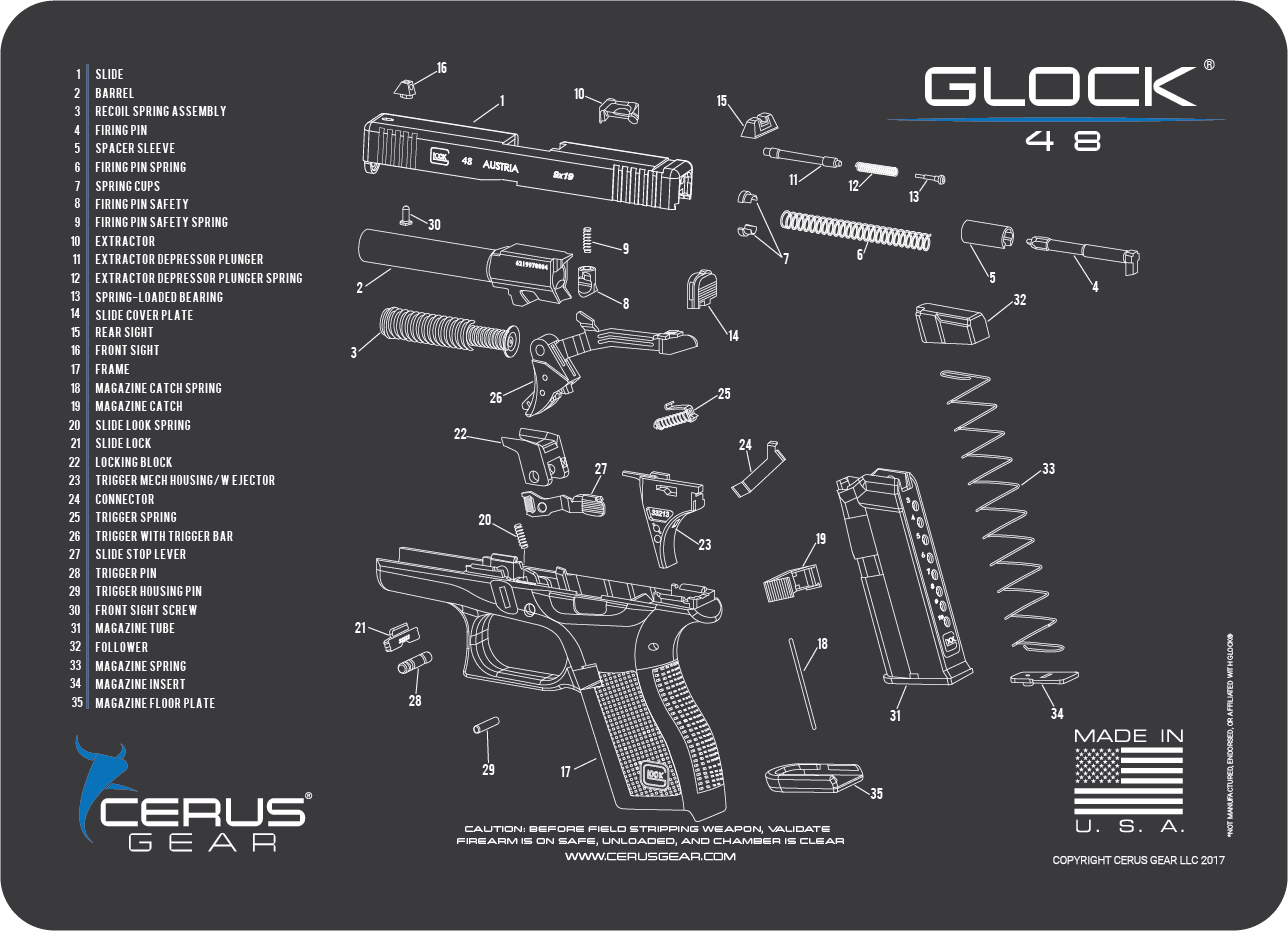 Glock® 48 Schematic Handgun Mat
