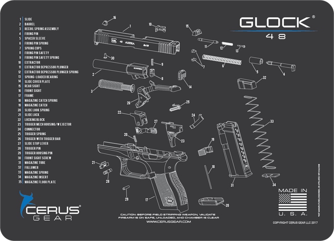 Glock® 48 Schematic Handgun Mat