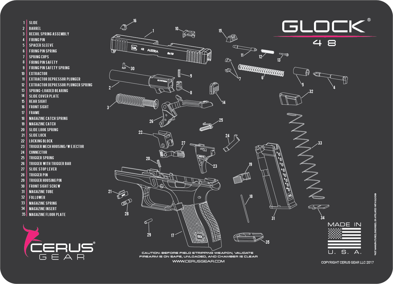 Glock® 48 Schematic Handgun Mat