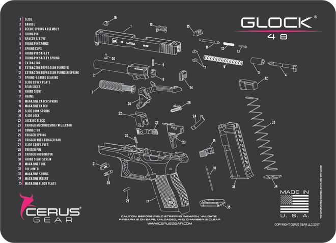 Glock® 48 Schematic Handgun Mat