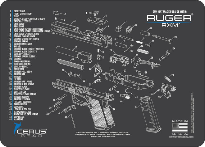 Ruger® RXM® Handgun Schematic Gun Mat