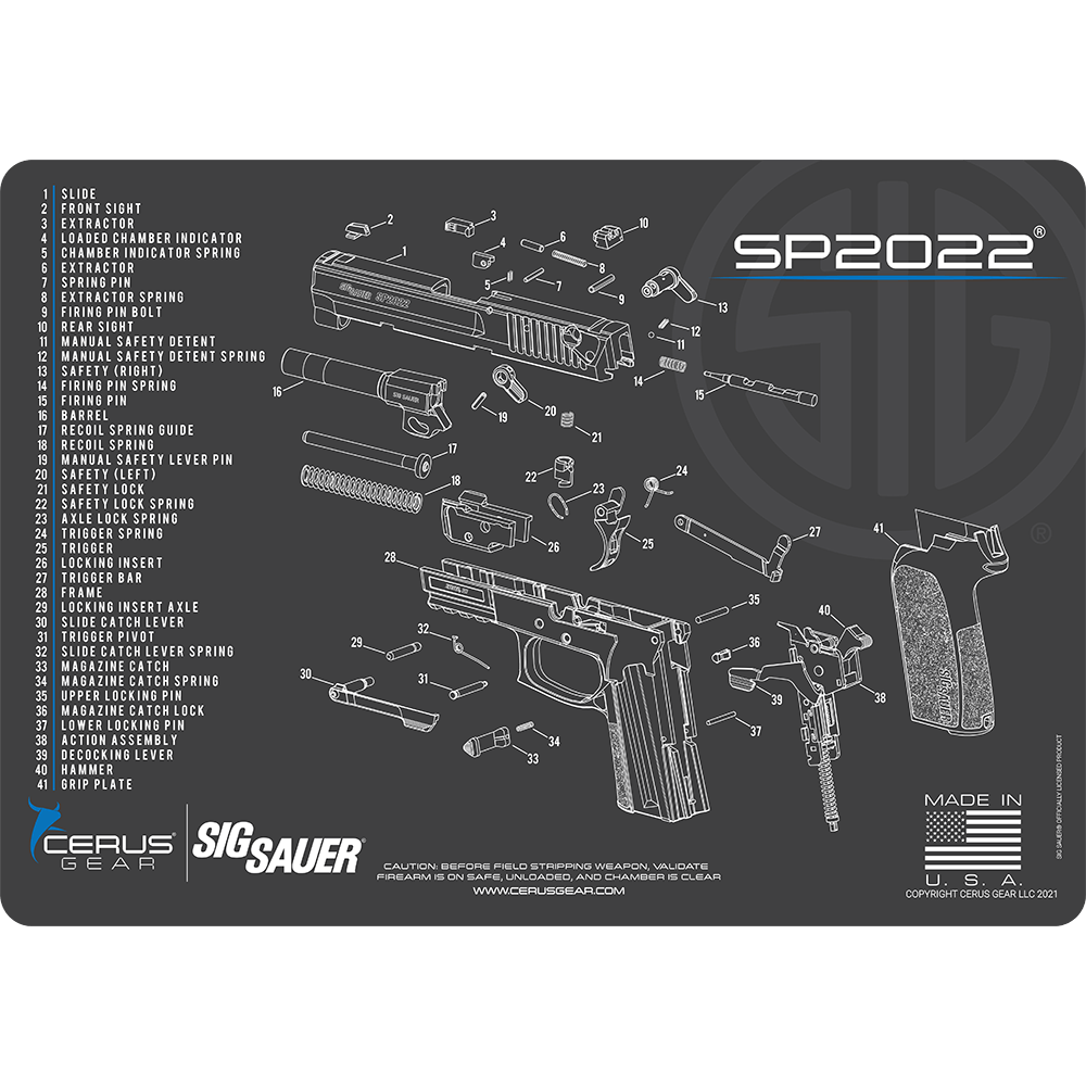 SIG SAUER® SP2022 Schematic Handgun Mat