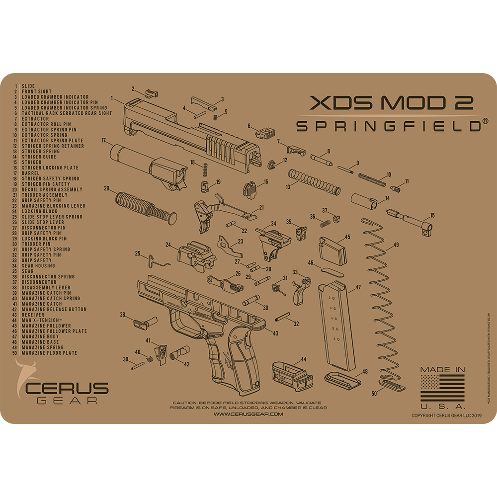 Springfield XDS MOD.2® Schematic Handgun Mat