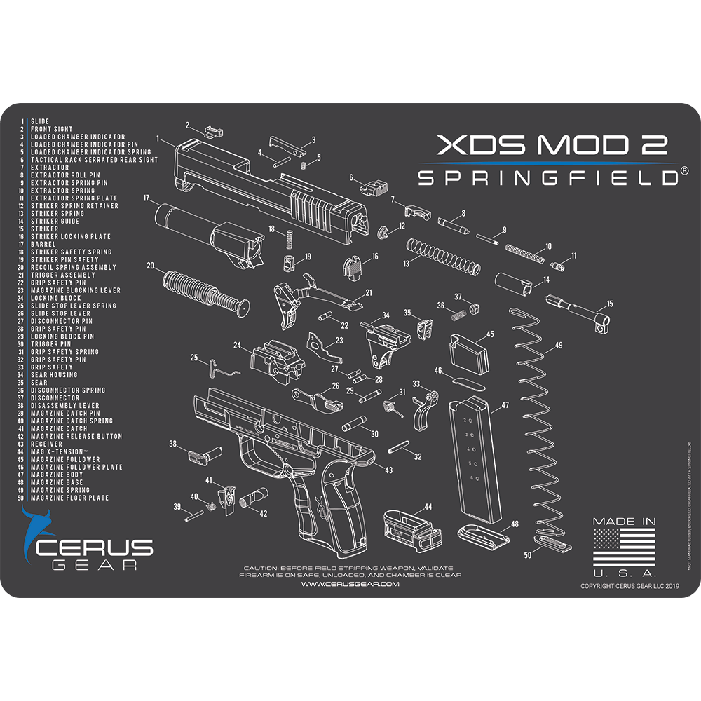 Springfield XDS MOD.2® Schematic Handgun Mat