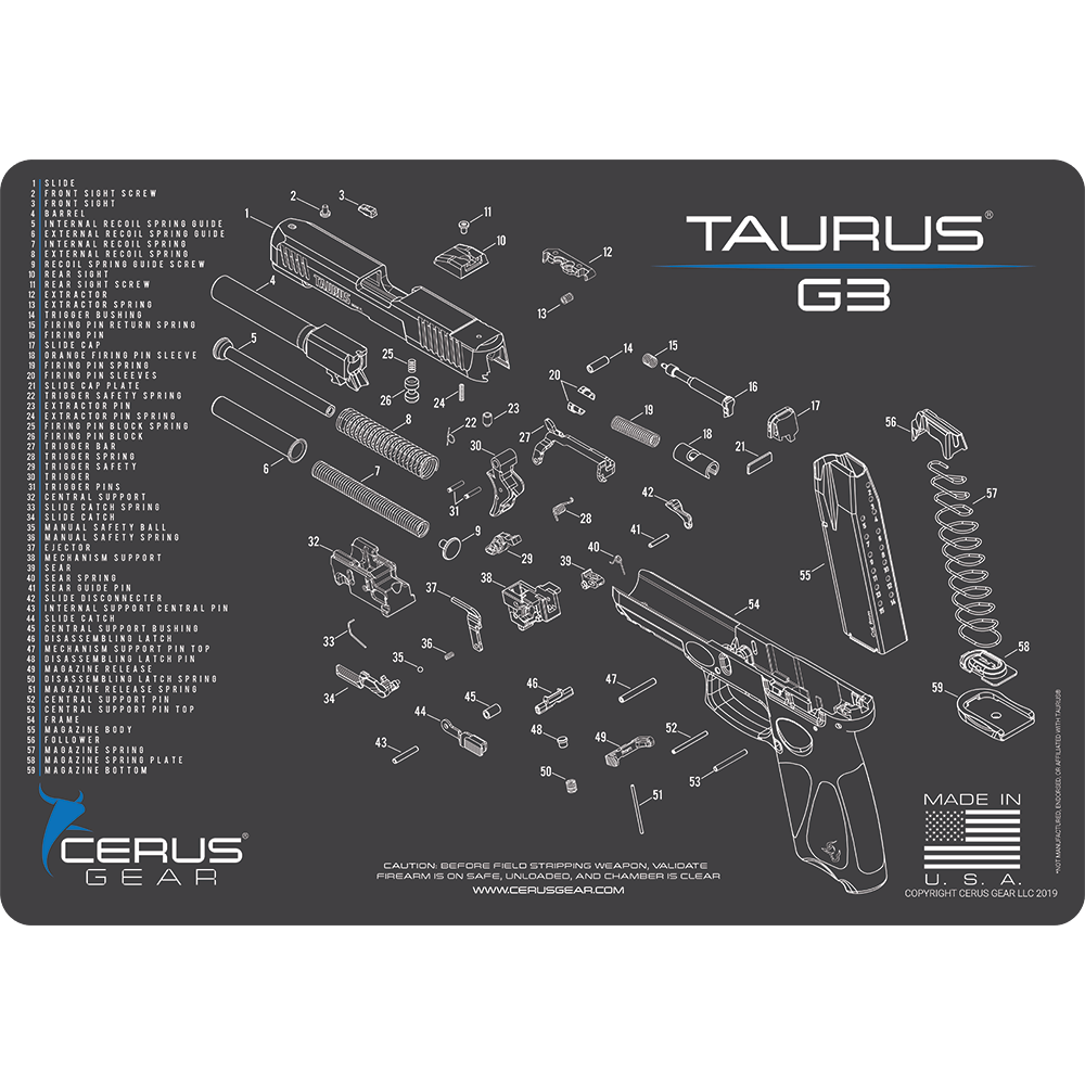 TAURUS® G3 Schematic Handgun Mat