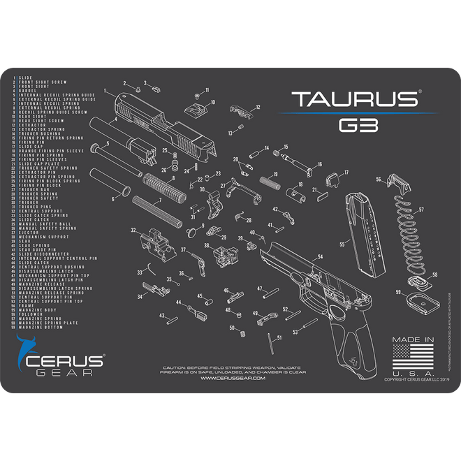 TAURUS® G3 Schematic Handgun Mat